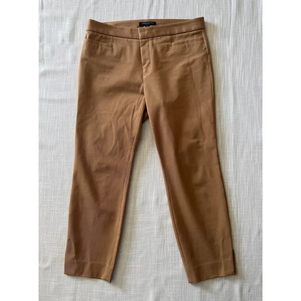 Banana Republic Sloane Women’s Petite Size 10P Tan Cotton-Viscose Blend Pants